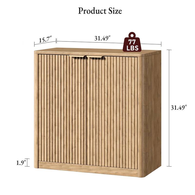 126" Buffet Cabinet with Storage, Fluted Sideboard with Adjustable Shelves for Living Room, Dining Room, Kitchen