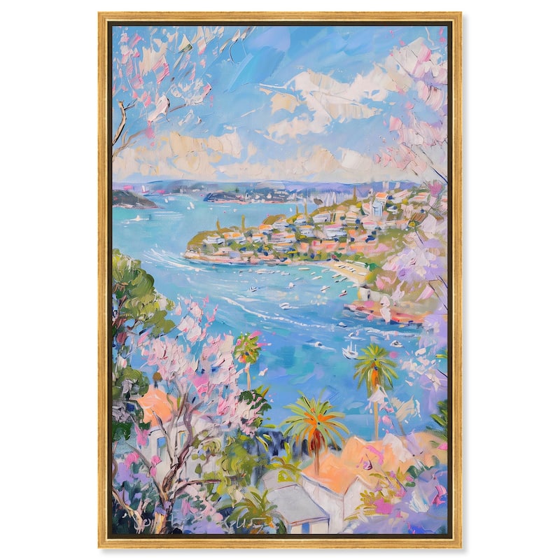 Hillside Harbor View I Canvas by Art Remedy - Gold - 24" x 36"