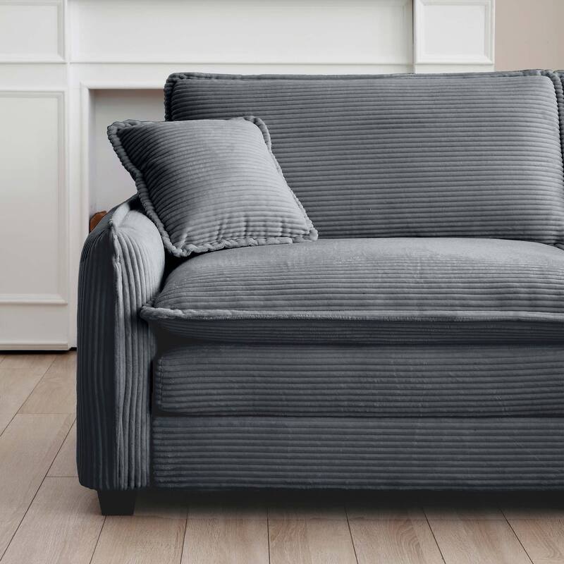 Ergonomic 2-Seater Modular Theater Sofa with Ottoman and Pillows