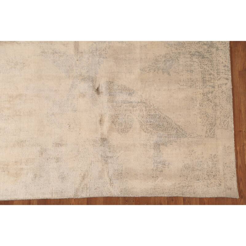 Yellow Abstract Modern Area Rug Handmade Wool Carpet - 5'8"x 7'11"