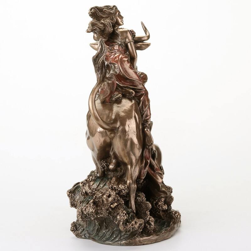 9.45 inches Width Cold Cast Bronze the Abduction of Europa Bronze Finish Figurine