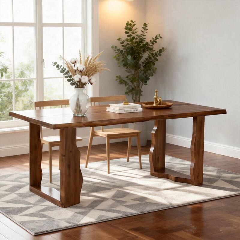 Farmhouse 63-Inch Solid Wood Dining Table