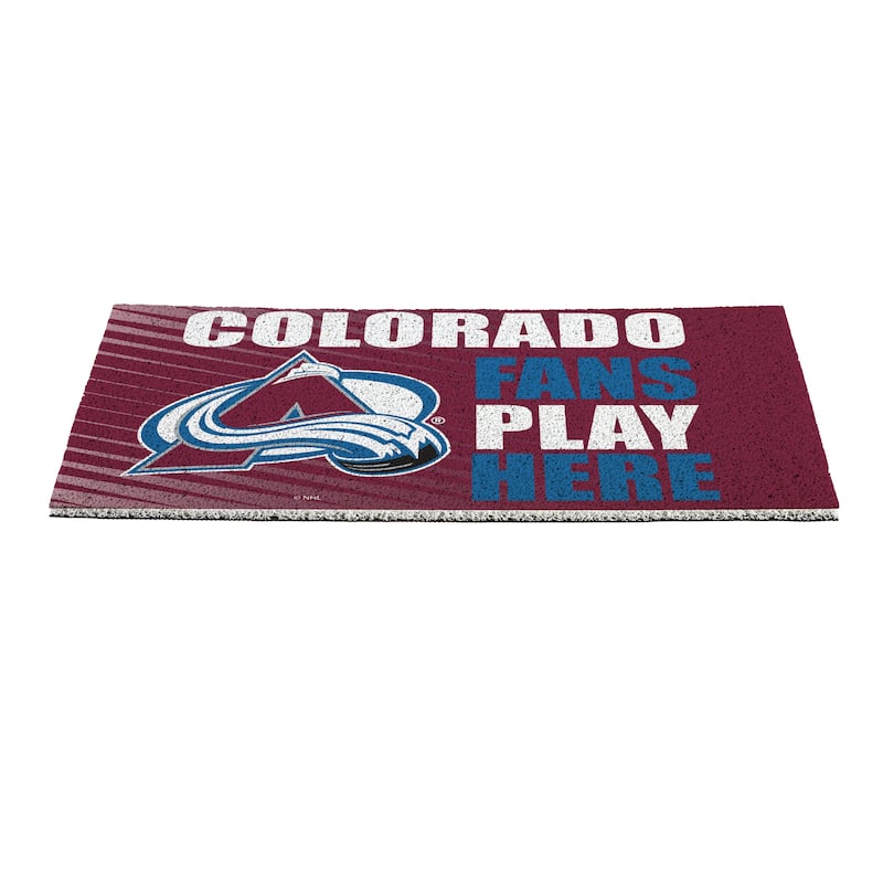 28 in. x 16 in. Colorado Avalanche "Fans Play Here" PVC Door Mat