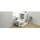 preview thumbnail 17 of 32, Twin Size Platform Bed with Storage Headboard and Footboard, Pull Out Shelves and Twin Size Trundle, Gray