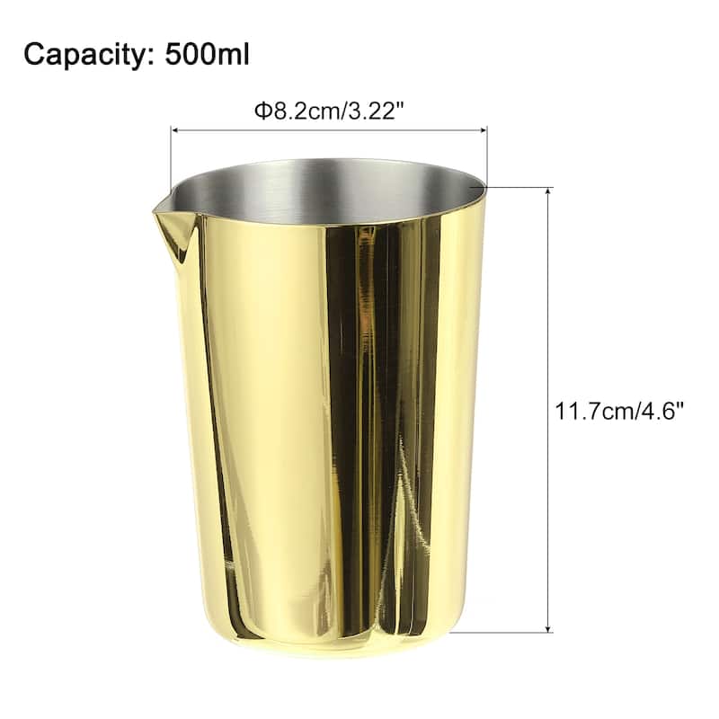 Stainless Steel Cocktail Mixing Glass 17oz/500ml Cocktail Mixing Cups - Gold