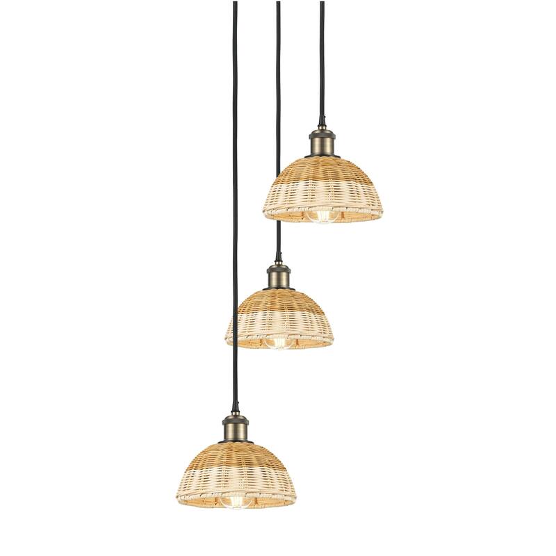 Innovations Lighting 113B-3P-29-14 Bristol Natural II Pendant Bristol - Black Antique Brass / Natural