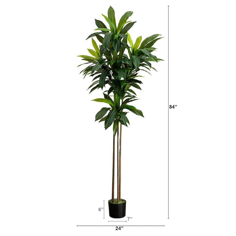 Potted Artificial Dracaena Tree - 7' - Green