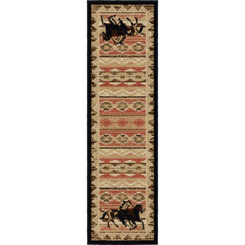 Lodge King Untamed Equestrian Horse Area Rug
