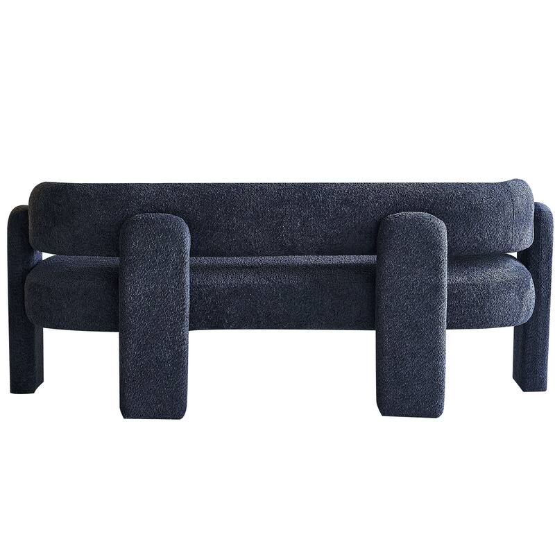 Modern Upholstered Bench Velvet Sofa with Rolled Arms, Loveseat Sofa, Chaise Sofa for Club Living Room Bedroom