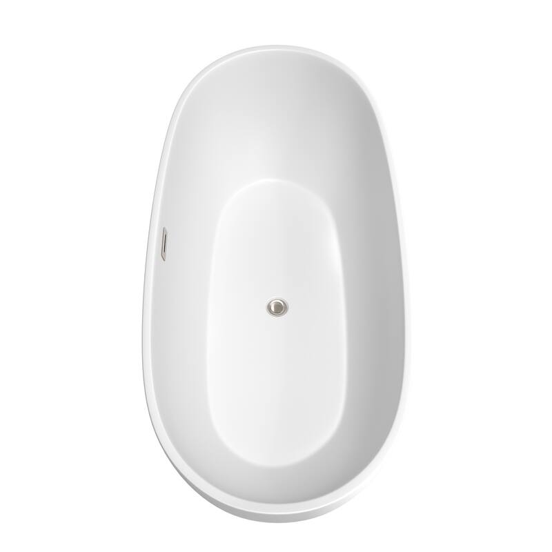 Wyndham Collection Juno 71-Inch Matte White Freestanding Tub w/ Faucet