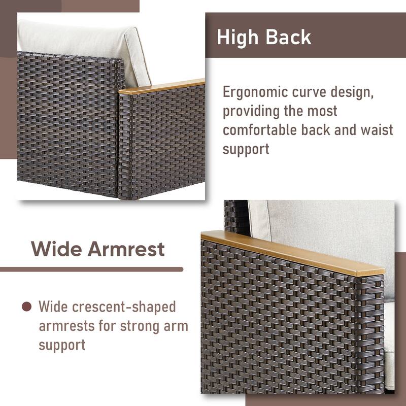 Outdoor Modern Rattan Chair Set