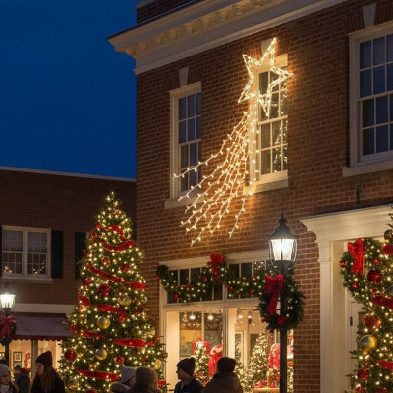 Lighted Shooting Star Outdoor Commercial Christmas Decoration - 21' - Clear Lights - White