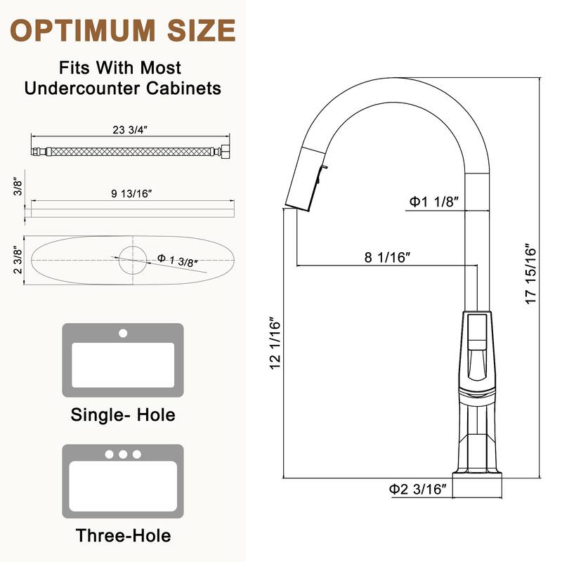 Kitchen Sink Faucet Single-Handle Pull-Out Sprayer Kitchen Faucet