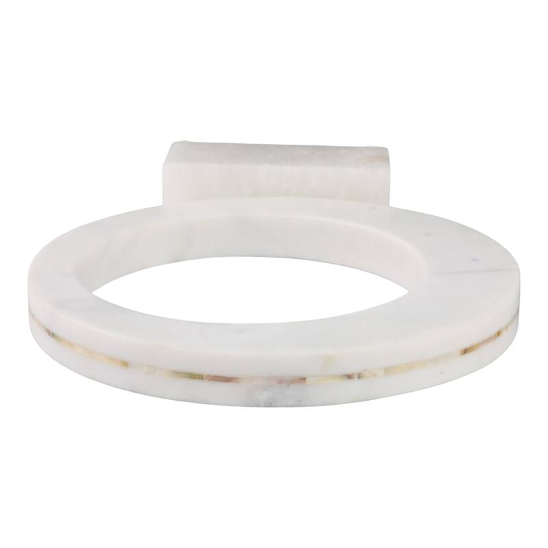 Stone Sculpture Circular Ring Geometric Base for Contemporary Display