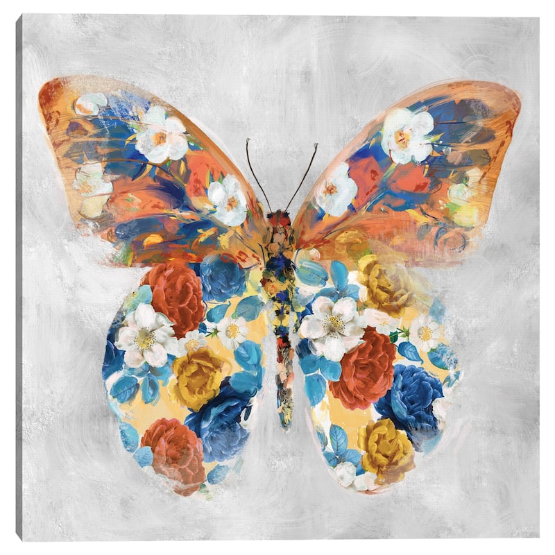 Papillon Fleurs I by Studio Arts Canvas Art Print