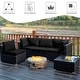 preview thumbnail 58 of 61, Costway 5PCS Patio Rattan Furniture Set Cushioned Sofa & Chair Coffee
