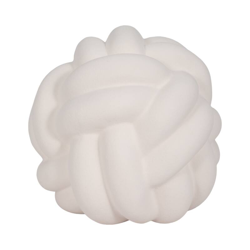 Sagebrook Home Modern Stoneware Ceramic Orb Decorative Accent Sculpture for Contemporary Spaces - White - 9" x 9" x 8"