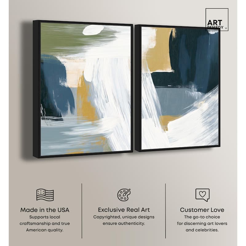 Textured Greens III Canvas Set of 2 by Art Remedy