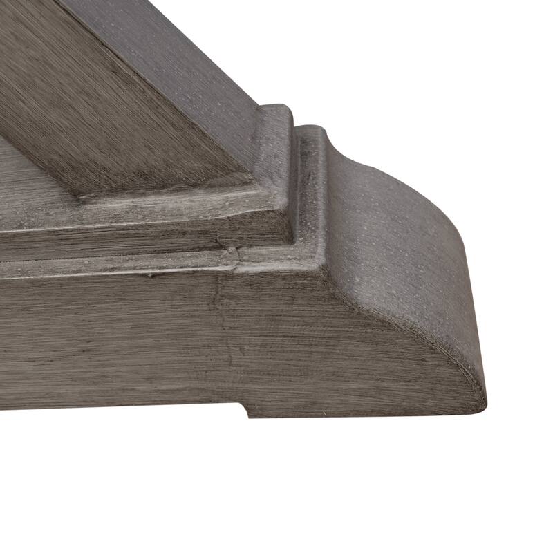 Roomfitters Modern Outdoor Aluminum Dining Table with X-Shaped Legs and Umbrella Hole, Slat Top, Dark Grey