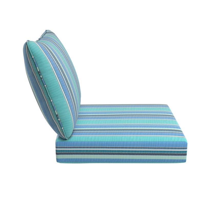 California Umbrella Outdoor Deep Seat Cushion Set, 24" x 48", Sunbrella Fabric, Densified Fiber Fill