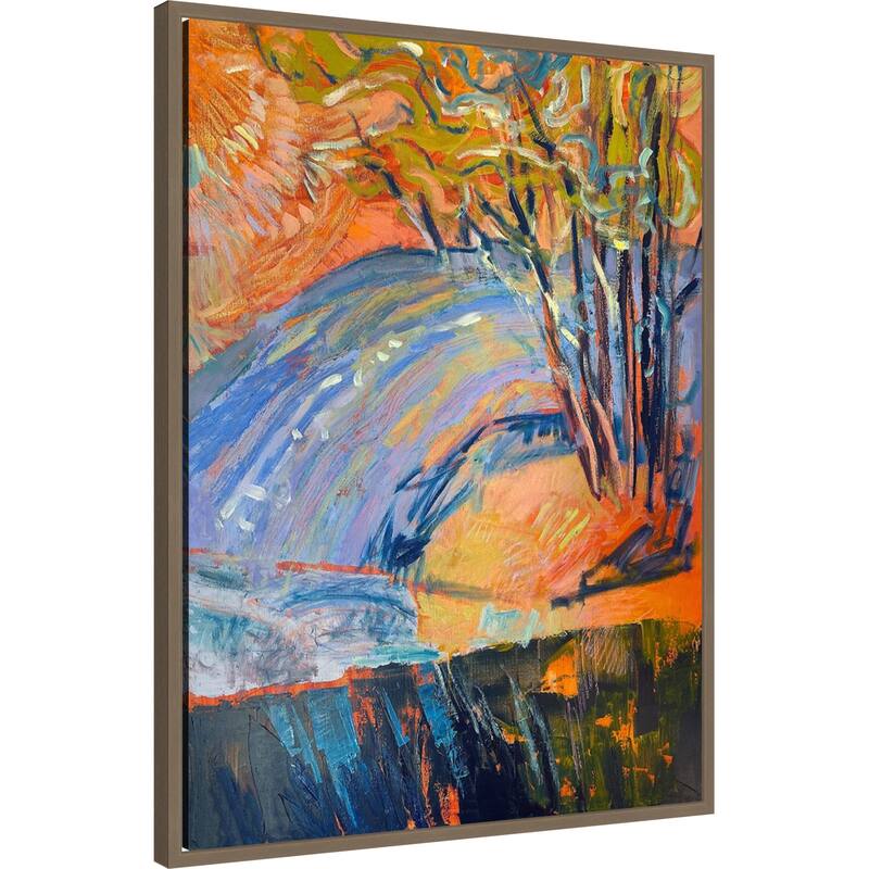 Cadmium Winter Solstice III by Dorothy Fagan (23 x 30 in.), Framed Canvas Wall Art Print - Sylvie Dark Gold