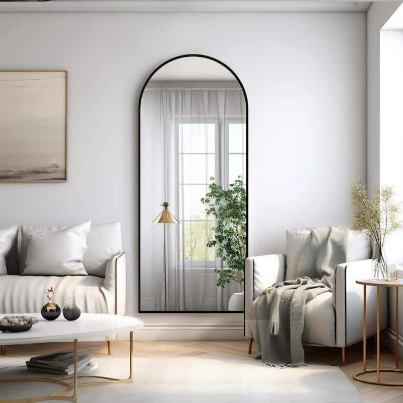 Dovelina Modern Full Length Floor Mirror - Freestanding Vanity Mirror for Bathroom or Living Space