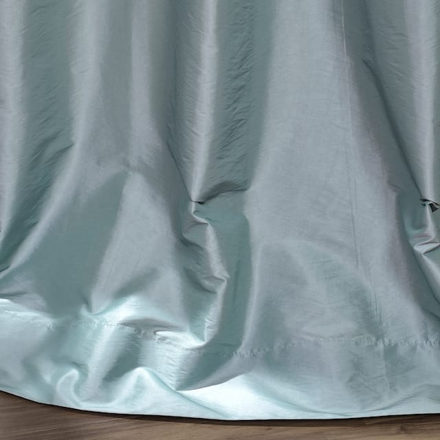 Exclusive Fabrics Ruched Faux Solid Taffeta Curtain (1 Panel)