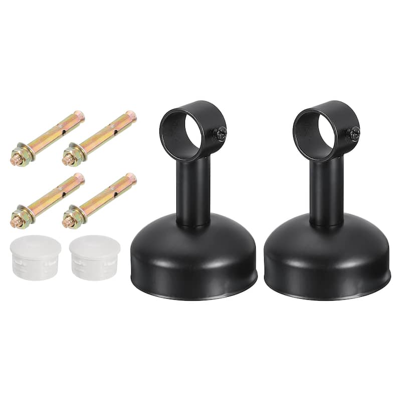2 Set Ceiling Mount Curtain Rod Bracket, Stainless Steel Rod Holders