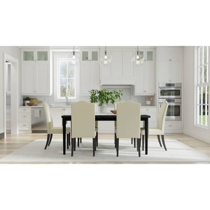 Upholstered Armless Dining Chair - 41.5" - Beige and Brown