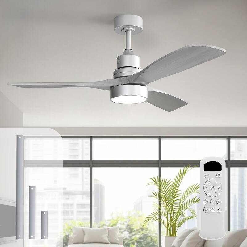 48 Inch Wood Ceiling Fan with Light and Remote/Smart App Control, Dimmable Lights Included