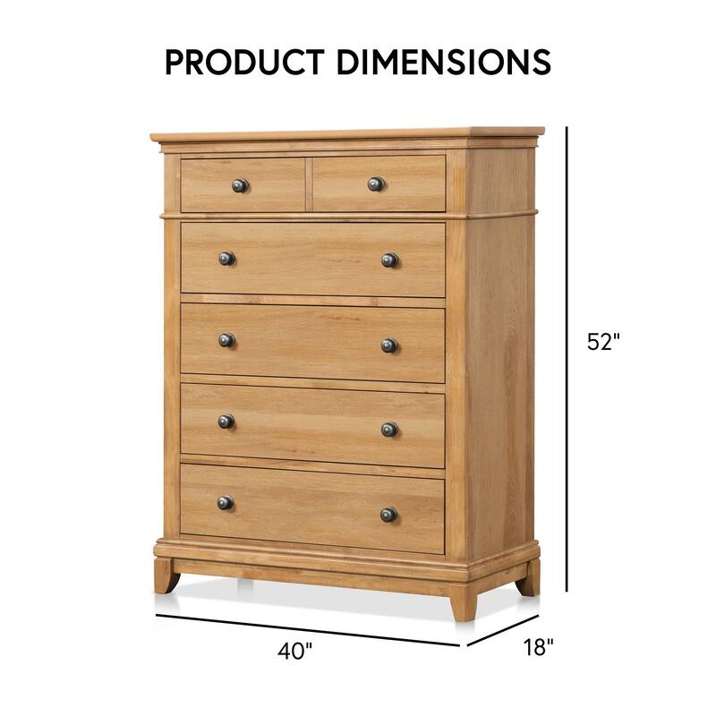 Furniture of America Wellington Farmhouse Natural Oak 6-Piece Wood Kids Bedroom Set