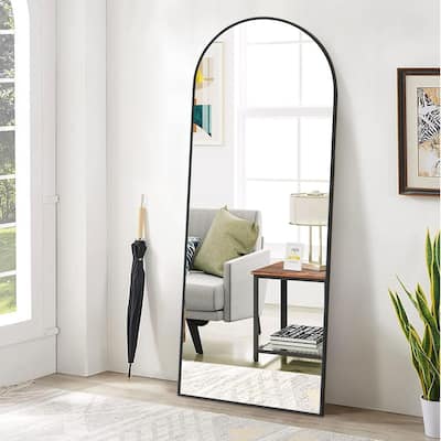 65"x24" Arch Floor Mirror, Full Length Mirror Wall Mirror Hanging or Leaning Arched-Top Full Body Mirror with Stand