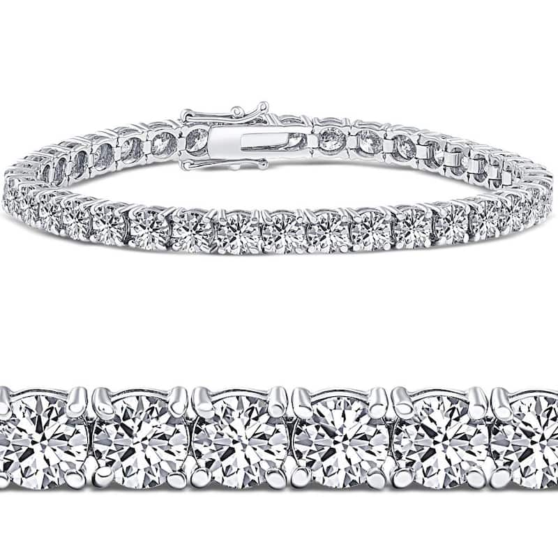 10 Ct Lab-Created Diamond Tennis Bracelet White Gold 7"