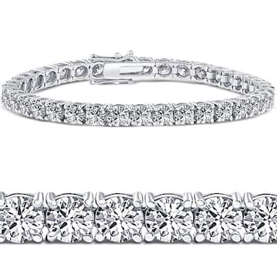 10 Ct Lab-Created Diamond Tennis Bracelet White Gold 7"