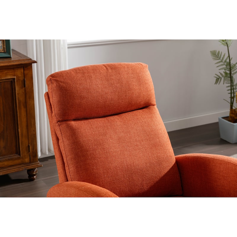 Modern 27" Upholstered Rocking Chair with Wood Legs and Side Pocket