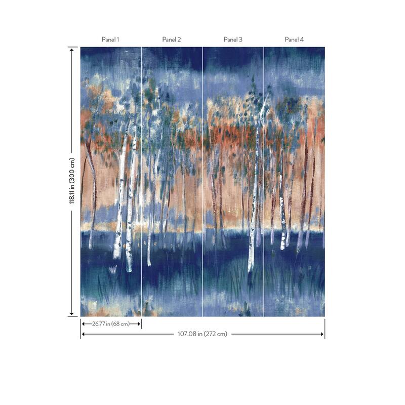 A-Street Prints Primavera Dark Blue Wall Mural