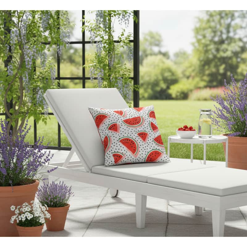 Watermelons Print Outdoor Pillow 16 x 16 in Multi - 16X16 - Multi - 16X16