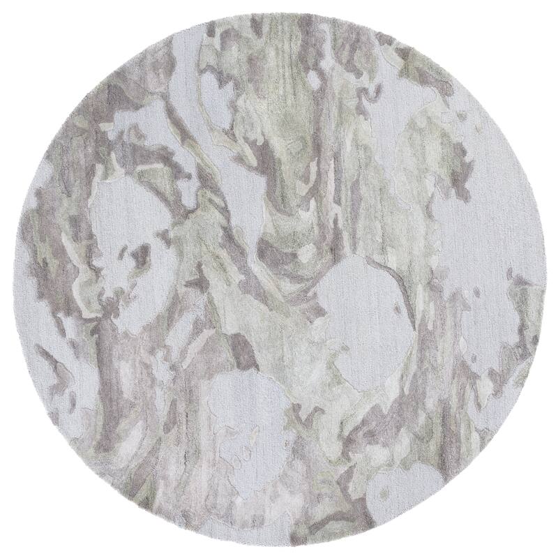 SAFAVIEH Handmade Fifth Avenue Dimitrina Mid-Century Modern Wool Rug - 6' Round - Grey