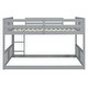 preview thumbnail 7 of 24, Full over Full Bunk Bed with Ladder & Gray Solid Wood
