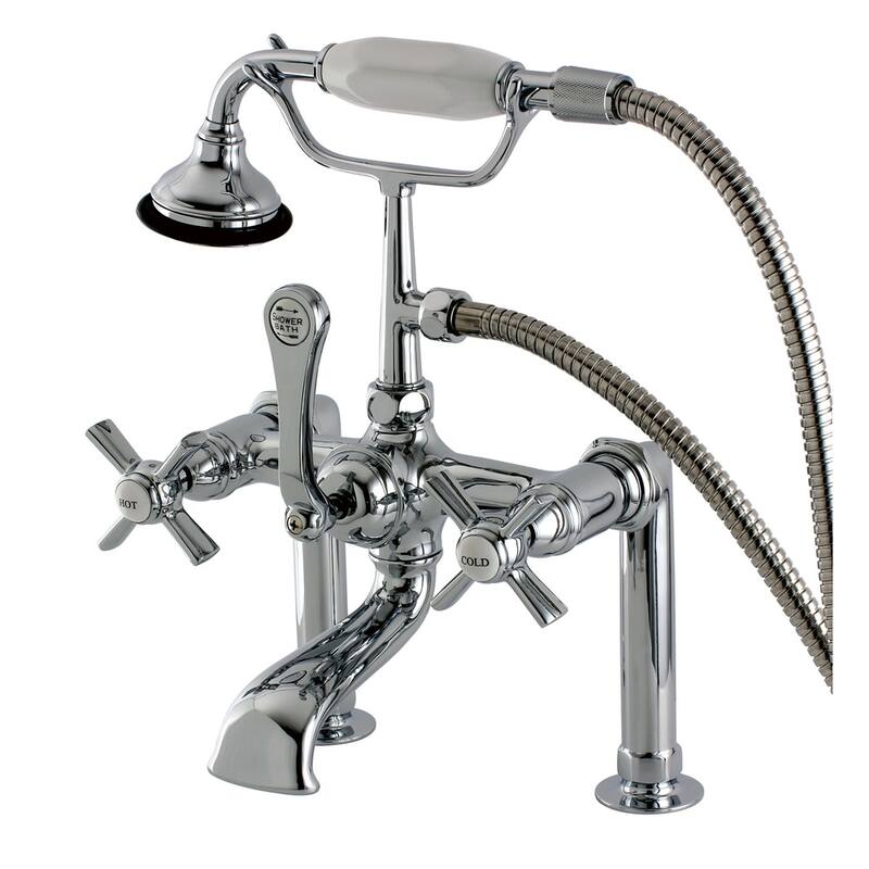 Kingston Brass Millennium Deck Mounted Clawfoot Tub Filler Trim with - Polished Chrome