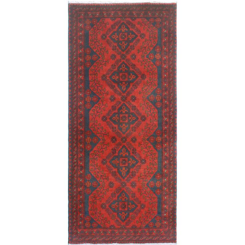 Khal Mohammadi Otto Red/Navy Runner - 2'7" x 6'2"