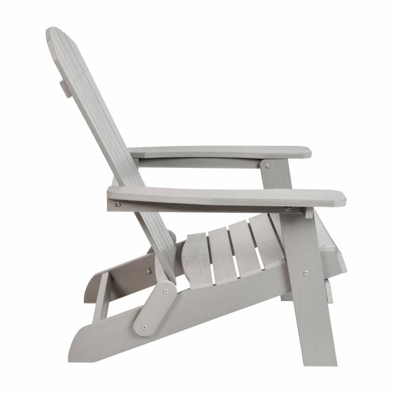 Set of 2 Indoor/Outdoor Folding Adirondack Chairs with Side Table