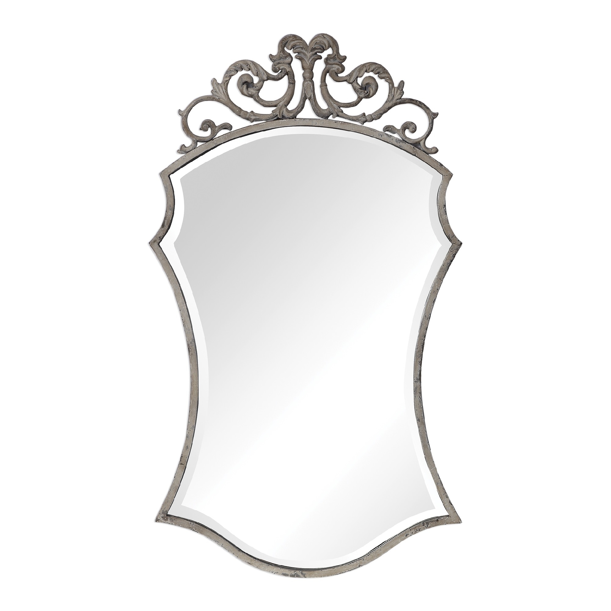 43 White Ornate Hanging Wall Mirror 29111582 White Ornate Hanging Wall Mirror