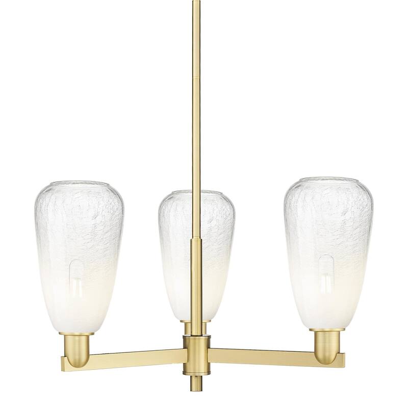 Innovations Lighting 716-3CR-9-18 Brookhaven Almond Chandelier - Satin Gold / Opal