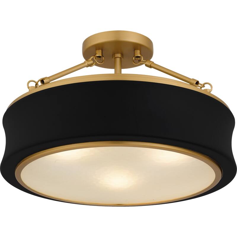 Dylan 3-Light Matte Black Semi-Flush Mount