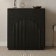 preview thumbnail 24 of 49, Spruce & Spring Modern Sideboard Buffet Cabinet with Wave Design 1 Piece - Black