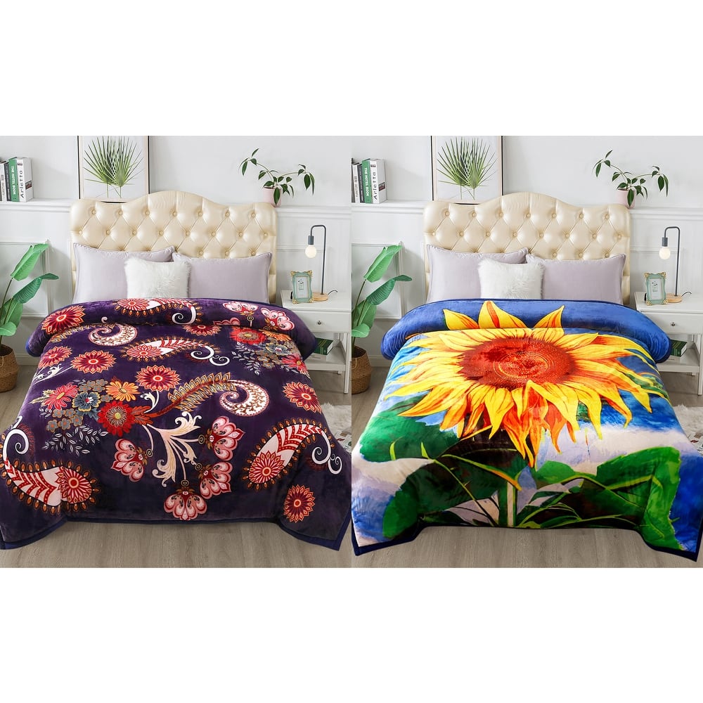 3 Ply Reversible Fleece Comforter for Winter 85"x93" 8lbs
