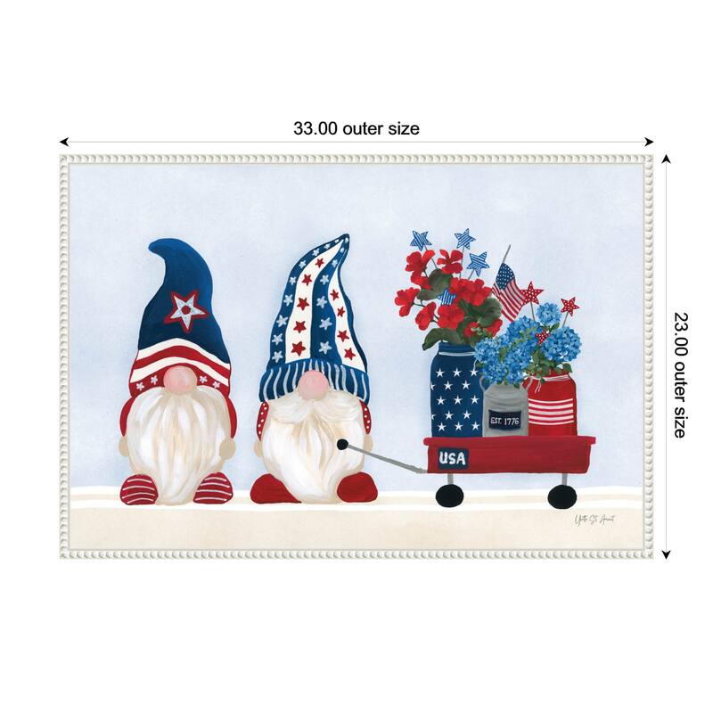 American Gnome I by Yvette St. Amant Framed Canvas Wall Art Print - 33 x 23 in