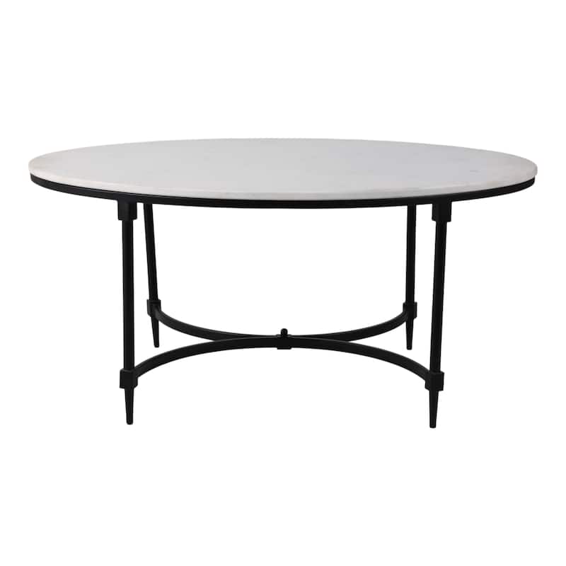 Marble Side Table Round Top Metal Base Small Spaces Home Decor