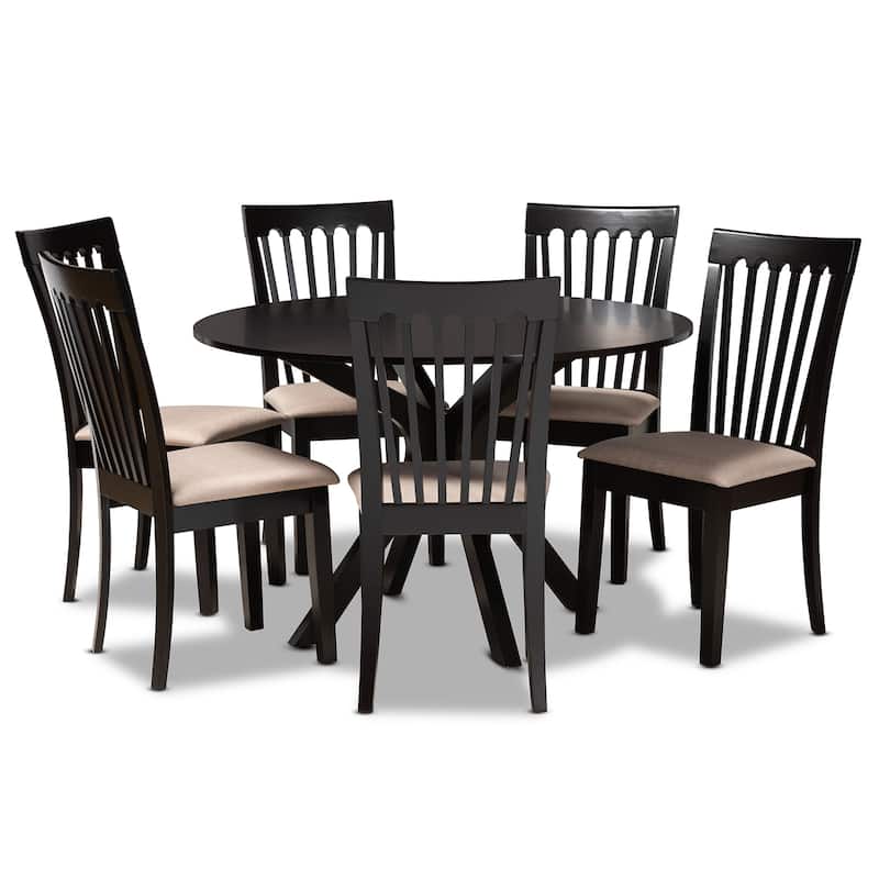 Lore Modern and Contemporary 7-Piece Dining Set - Beige